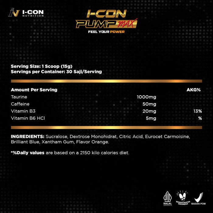 Paket 2 Icon Pump Max - Pre Workout Energy and Stamina Booster