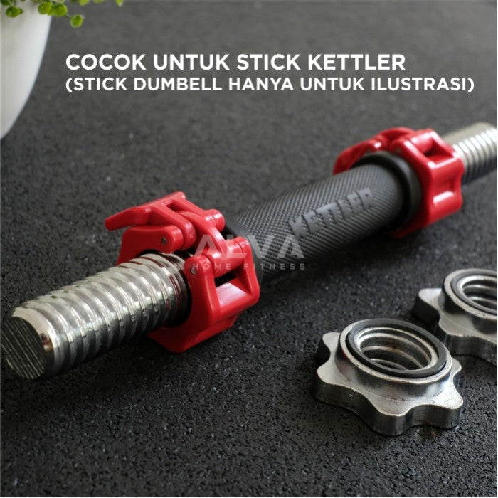 [3CM] Pengunci Adjustable Dumbell / Dumbel Collar Lock - MERAH