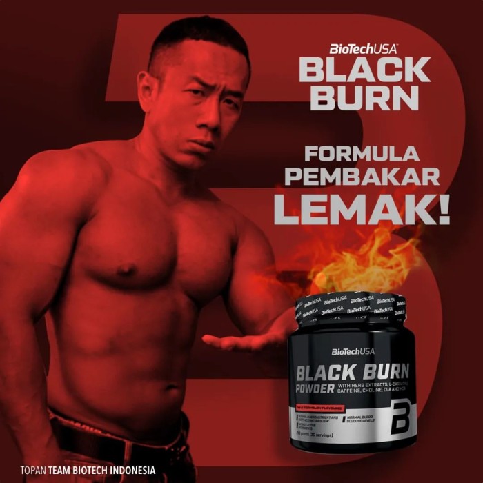 Biotech - BLACK BURN POWDER 210 Gram (fat burner) - Watermelon