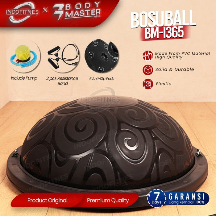 BODYMASTER Bosu Ball BM-I365 Balance Trainer Bola Yoga Bosuball Fitnes - Hitam Premium