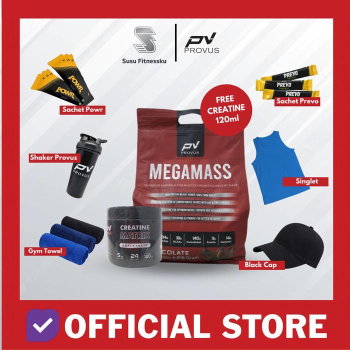 Provus Mega Mass 15 lb - 30 Serving Weight Gainer - Coklat, CRE+SHAKER600ML