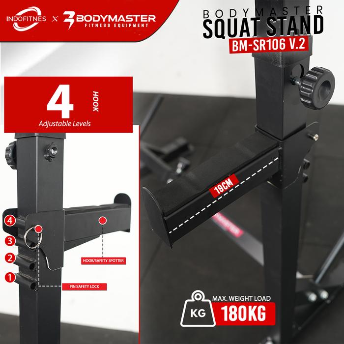 BODYMASTER Squat Stand BM-106 Tiang Rak Barbel Bench Press Power Rack