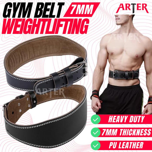 ARTER Gym Belt Weightlifting Kulit Sabuk Fitness Angkat Beban Powerlifting Deadlift Squat Back Support Spine Bench Press - S