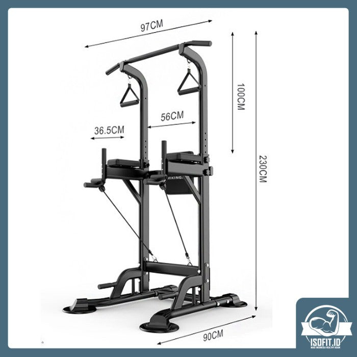 All In One Adjustable Premium Pull Up / Dipping Hanging Bar - Hitam