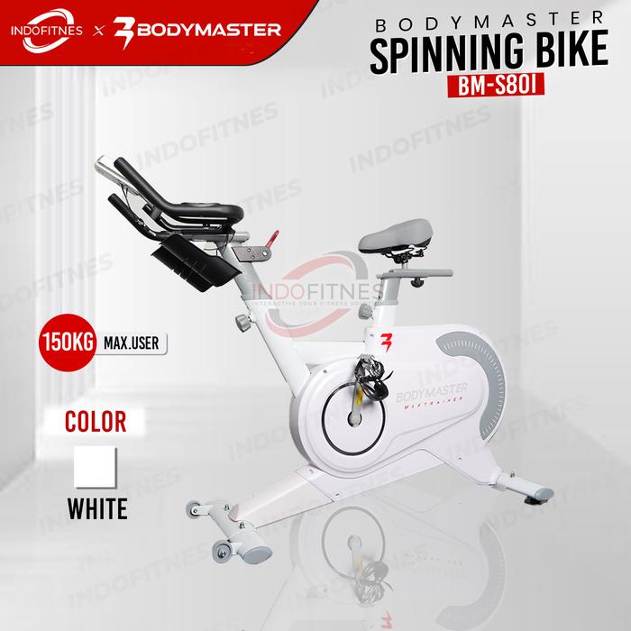 BODYMASTER Spinning Bike S80i Smart Maxtrainer, sepeda statis cardio alat fitness - Putih