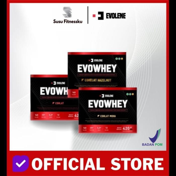Evowhey Evolene 420gr - Whey Protein isi 12 Sachet - Vanilla, Handuk