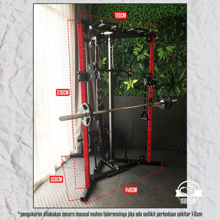 Multifunction Gym Bilateral Bird Trainer Squat Rack / Alat Gym Pelatihan Dayung Otot Tangan + Rak Squat