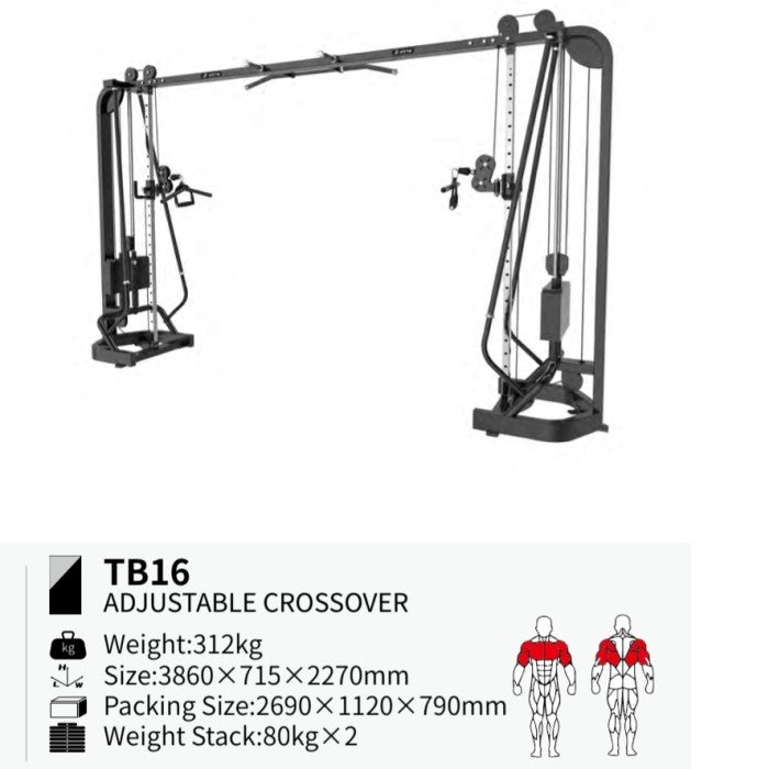 BRTW FITNESS Dual Cable Crossover TB16 /Gym / Fitness