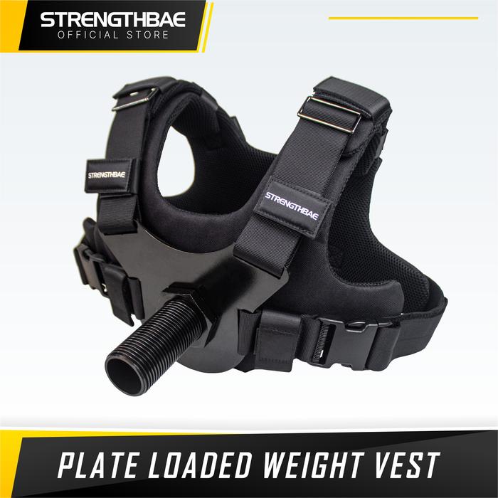 Plate Loaded Weighted Vest STRENGTHBAE Rompi Beban Adjustable Weight Vest Dengan Plat Beban Kalistenik Calisthenic - Lubang 5cm