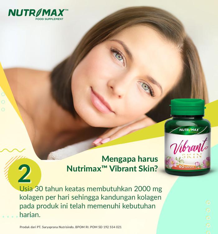 Nutrimax Vibrant Skin Tablet  Kulit Kencang Cerah Kolagen Elastin Antioksidan Isi 60 Tablet mencerahkan  acid