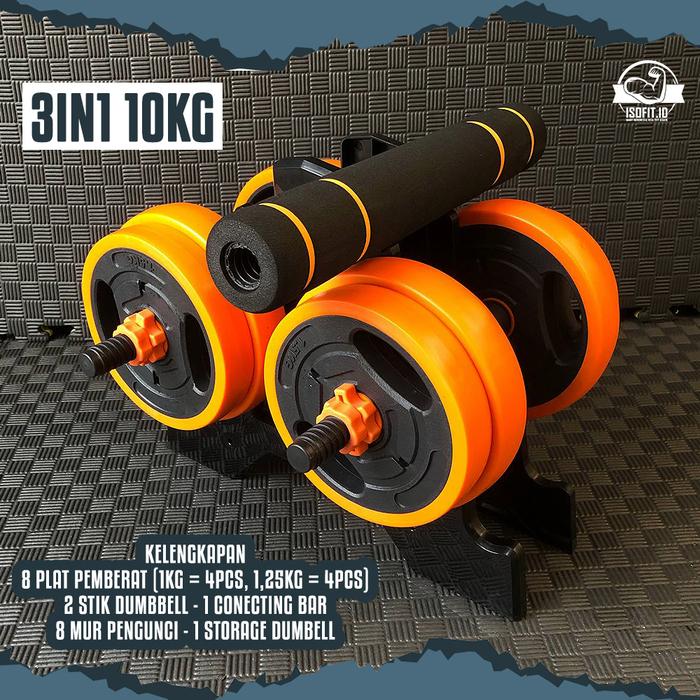 DUMBELL SET SNJ-03 / Barbel / Dumbbell Set / Alat Angkat Beban / Alat Fitness New Varian - SNJ03 3IN1-10KG