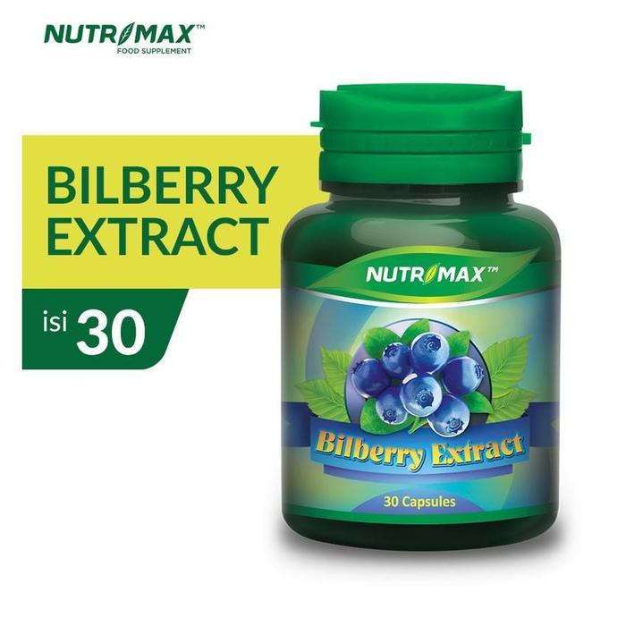 Nutrimax Bilberry Extract Anti Oksidan Iritasi Gatal Glaukoma Katarak Rabun Senja Mata Matah Lelah Mengatasi Gangguan Pencernaan Wasir - 30 Kapsul