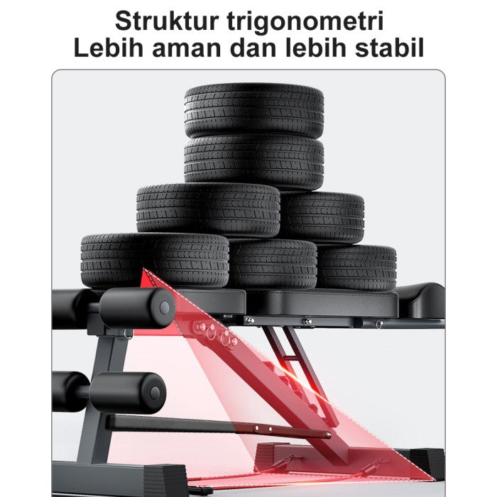 OneTwoFit Sit Up Bench Adjustable Folding Fitness Bench Dumbbell Weight Bench Home Fitness