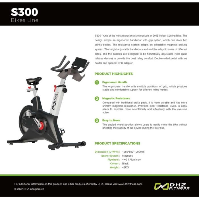Spining Bike dhz S300 black series  Exercise Bike Gym Equipment Commercial Gym Use Spine Cycling spinning Bike
