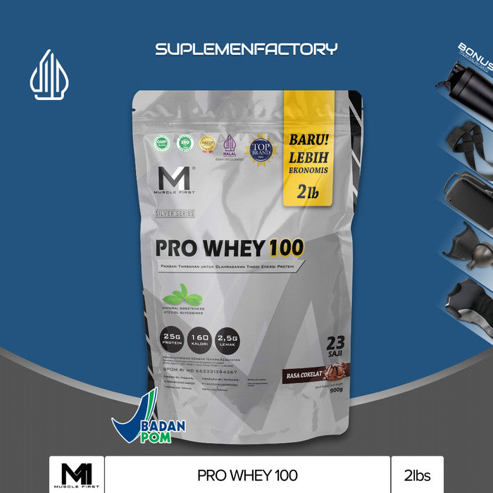 M1 Muscle First Pro Whey 100 2lbs Whey Protein 900gr 25 Serving - Coklat