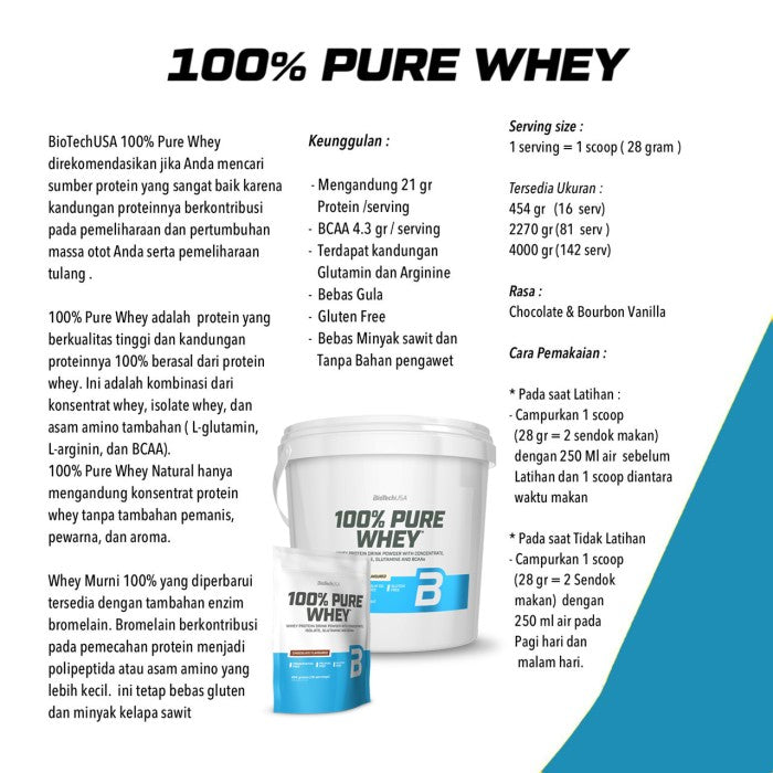 Biotech - 100% Pure Whey Protein 454 gram - Coklat