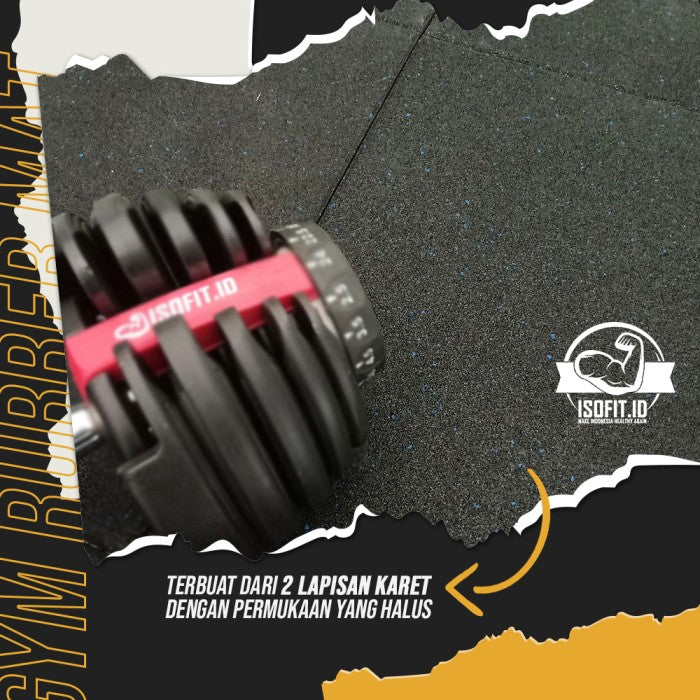Gym Rubber Floor Mat / Karpet Lantai Karet Tempat Fitness - 1,5CM BIRU