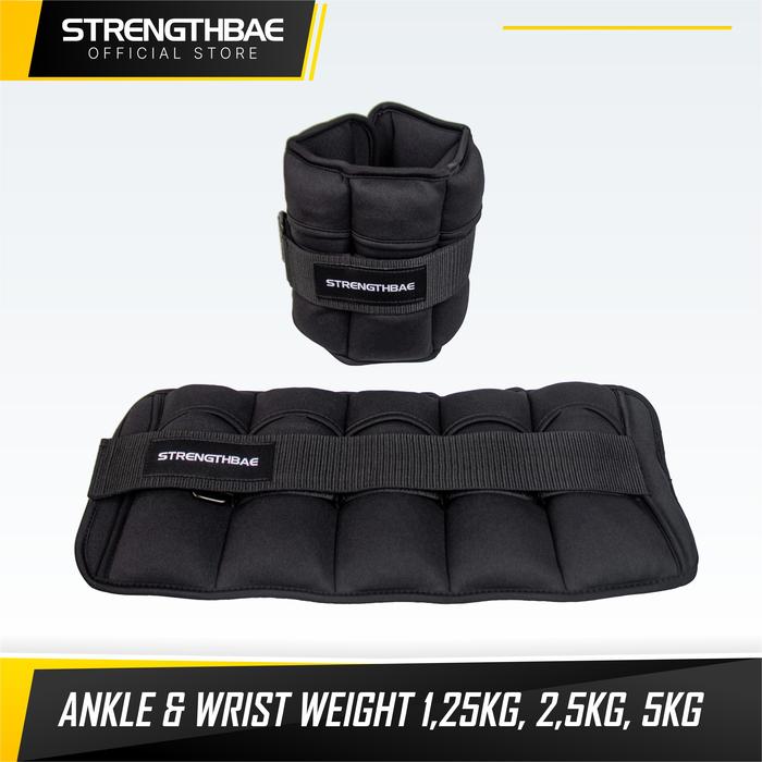 Ankle & Wrist Weights Adjustable STRENGTHBAE 1,25kg 2,5kg 5kg 1,25 2,5 5 kg Hand Leg Weight Bracelet Heavy Duty - 1,25kg Pair