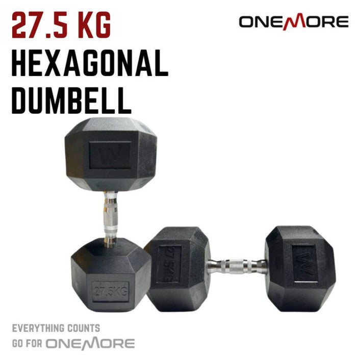 ONE MORE Dumbell Hexagonal 27.5kg Barbel