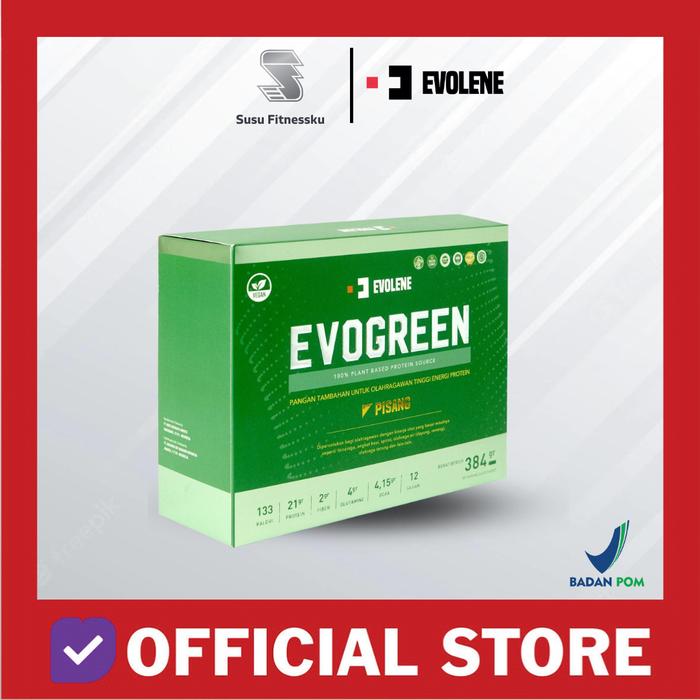 EVOLENE EVO GREEN 1 Box Isi 12 Sachet Vegan Protein Plant Based - Sachet Pwo