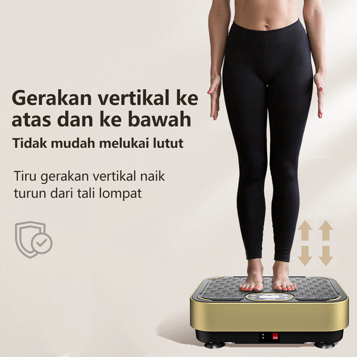OneTwoFit Fitness Exercise Vibration Machines Whole Body Vertical Rhyt - Hitam dan putih