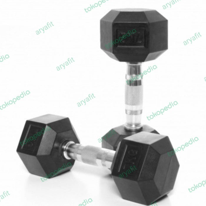 Hexagonal Rubber Dumbbell 2×7kg