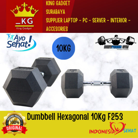 Promo Murah Dumbbell Hexagonal 10Kg F253 Dumbel Dumbell Segienam