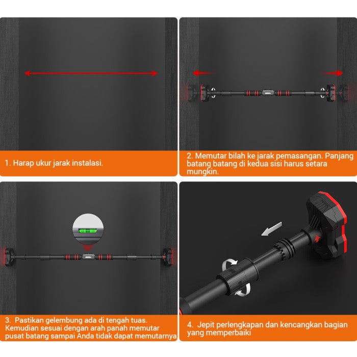 OneTwoFit Adjustable Pull up Bar Dinding Door Chin Up Alat Fitness Doorway Door Bar Alat Gym Chinning Bar