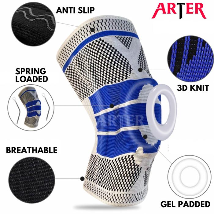 ARTER Knee Support PRO PROTECT Spring Gel Pad Pelindung Lutut Silicone - Brave Red, M
