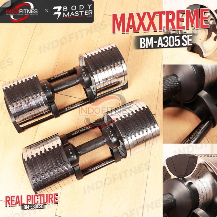 BODYMASTER MAXXTREME 32KG SE Limited Adjustable Dumbell Barbel NuoBell - MAXXTREME 1PC, TOPED