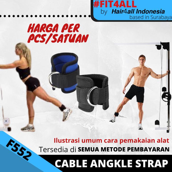 F552 sling kabel ANKLE STRAP KAKI alat GYM LEG WEIGHT life fitness set - Biru