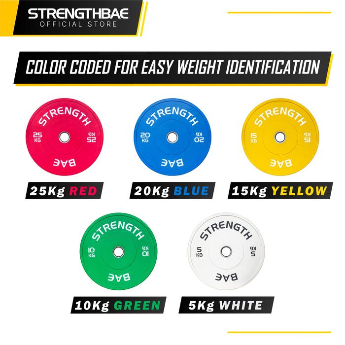 Color Bumper Plate STRENGTHBAE Weight Plates Beban 5 10 15 20 25 Kg - 15 Kg