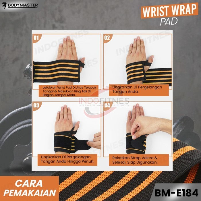 BODYMASTER Wrist Wrap Pad BM-E184 - Pergelangan Tangan gym fitness - Biru