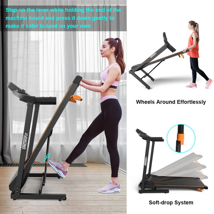 OneTwoFit Alat Fitness Smart Treadmill Elektrik Foldable Treadmill