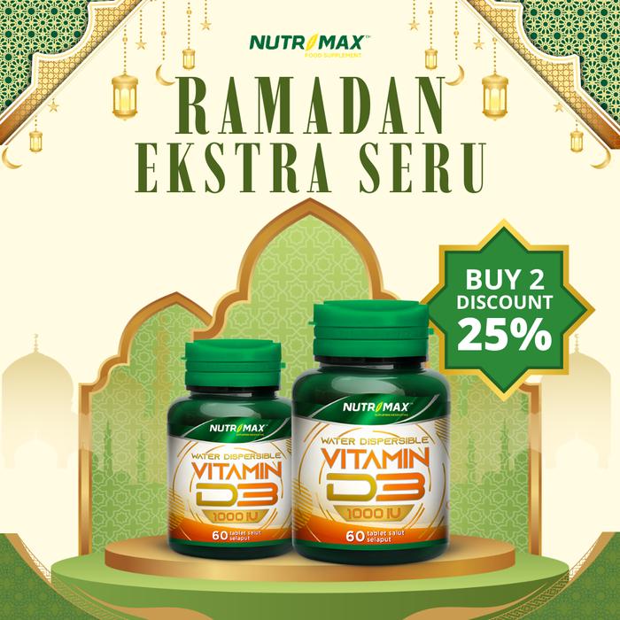 Nutrimax Promo Bundling Spesial Ramadhan D3 Magnesium + K2 Complete Multivitamin D3 + K2 Diagard Nutrikidz Stomach Care Menaquin Gold Vitamin K2 Water Soluble - D3 1000 IU 60 Tablet ( 2 Botol )
