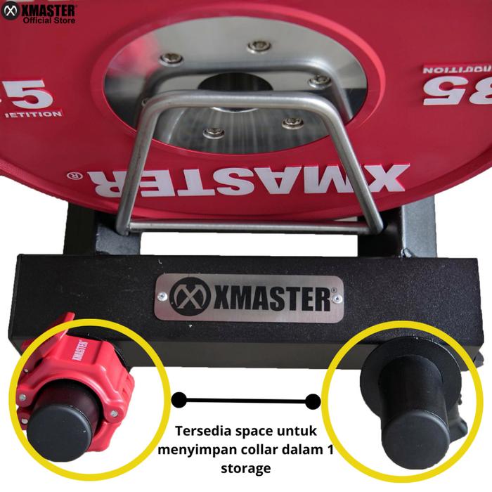 XMASTER Plate Storage Trolley Pro Stainless Steel Adjustable Holder 4 Roda Gym Komersial Crossfit - Trolley 2 Wheel