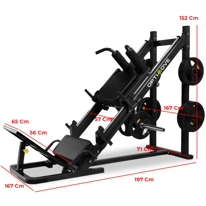 Optimove LP-02 Leg Press + Hack Squat Bukan Smith Machine Gym Fitness