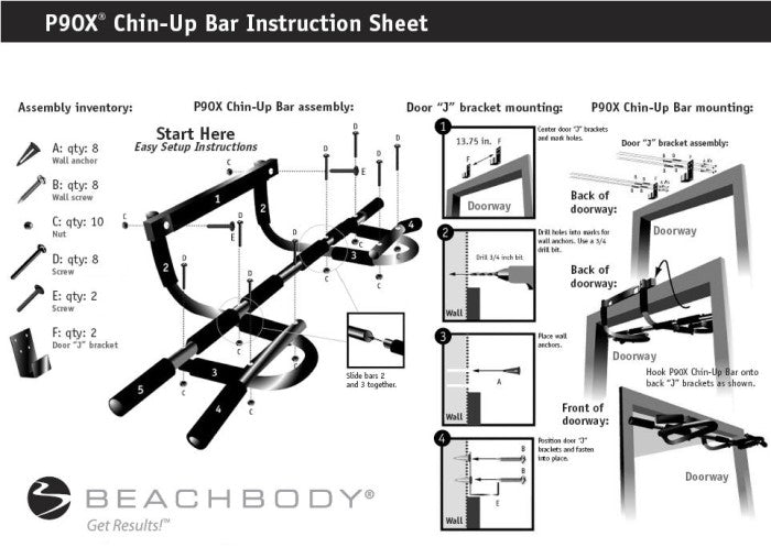Onetwofit Pull up bar alat olahraga rumahan fitness gym OT005