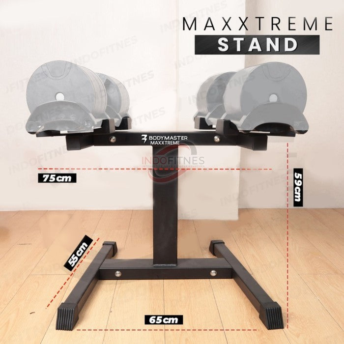 BODYMASTER MAXXTREME 32KG BM-A035 Original Adjustable Dumbell Barbell - BDMS RACK, KURIR TOPED