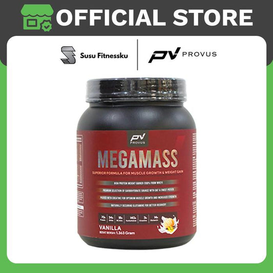 Provus Mega Mass 3 lb Weight Gainer - Vanila, SHAKER HITAM