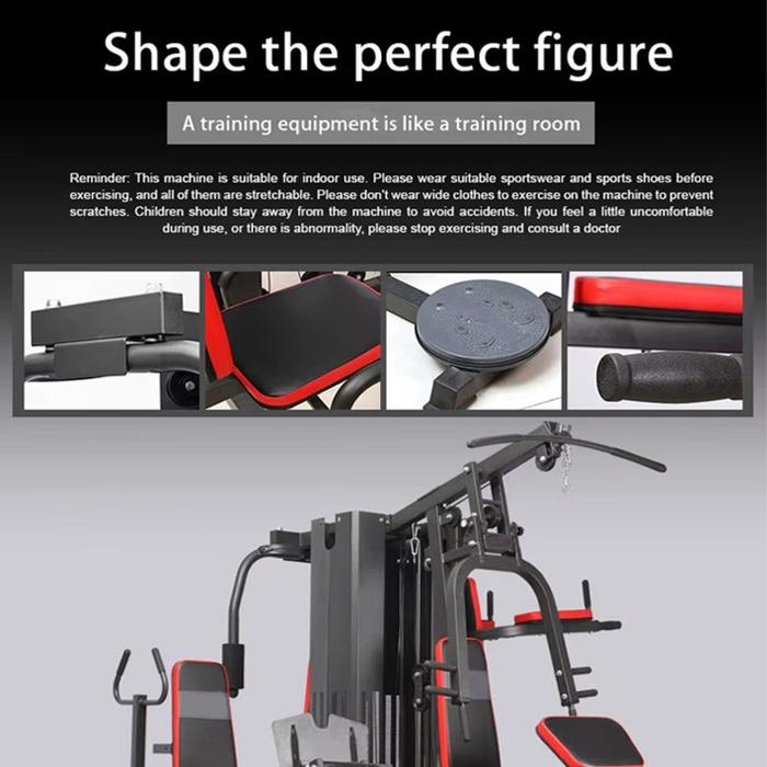 ORIGINAL Home gym 5 sisi Legpres Alat Fitnes angkat beban Home gym 5sisi Legpress dengan 2set weight stack  Usafit UF580