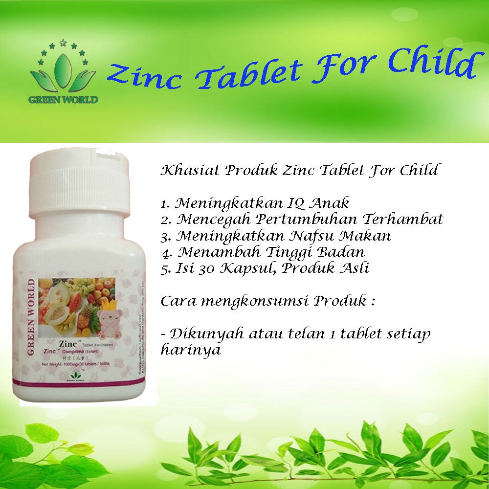 Greenworld ZINC for Child 1000mg 30 Tablet