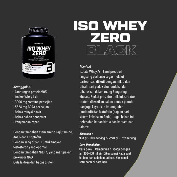 Biotech  - ISOWHEY ZERO BLACK 908 Gram - Vanila