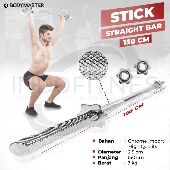 BODYMASTER Stick Gym 2,5CM Barbell Olympic Curl Fitnes Dumbell Bar 3CM - SOLID 35/2,5CM, KARGO/BLM ONGKR