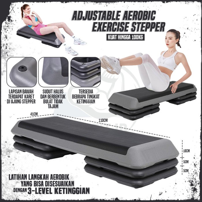 Aerobic Exercise Stepper/Papan Step Aerobik 110x41x10/15/20cm - A - 110x41x10cm
