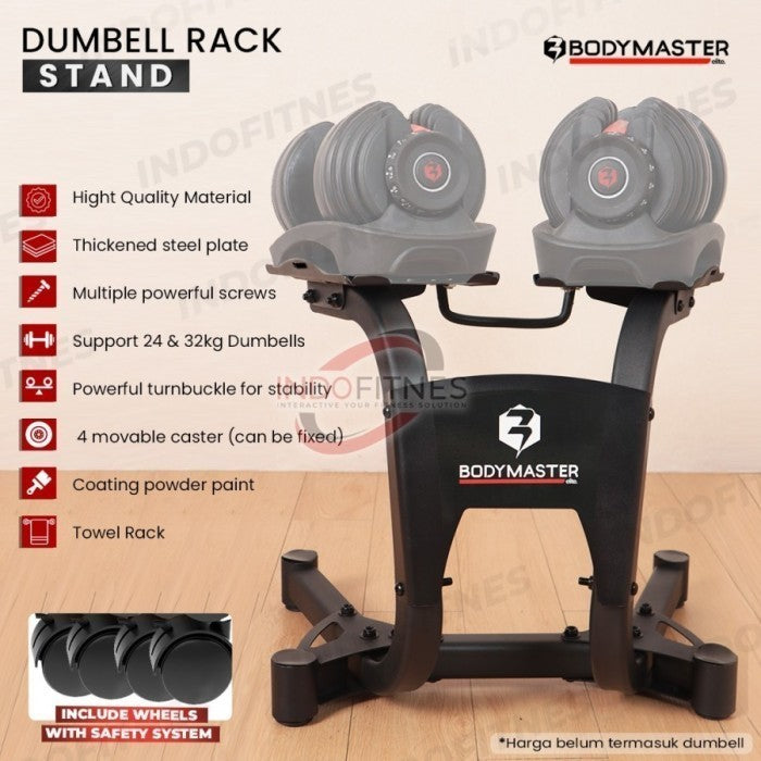 BODYMASTER MAXXTREME 32KG BM-A035 Original Adjustable Dumbell Barbell - BDMS RACK, KURIR TOPED