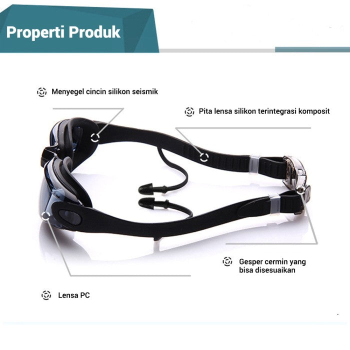 OneTwoFit Kacamata Renang Dewasa Anti UV Silicon Elastis Swimming Glas