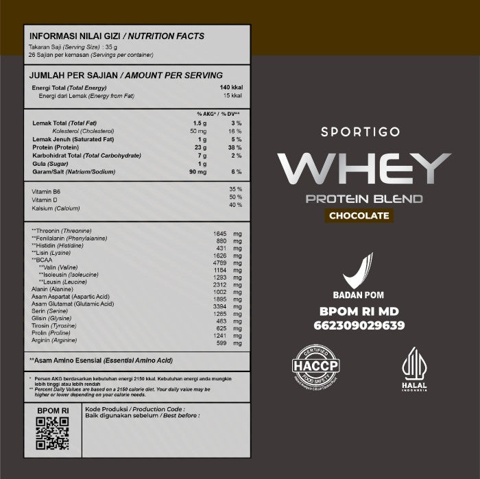 Sportigo Whey Protein Blend Isolate Concentrate 2lbs -Chocolate Mousse