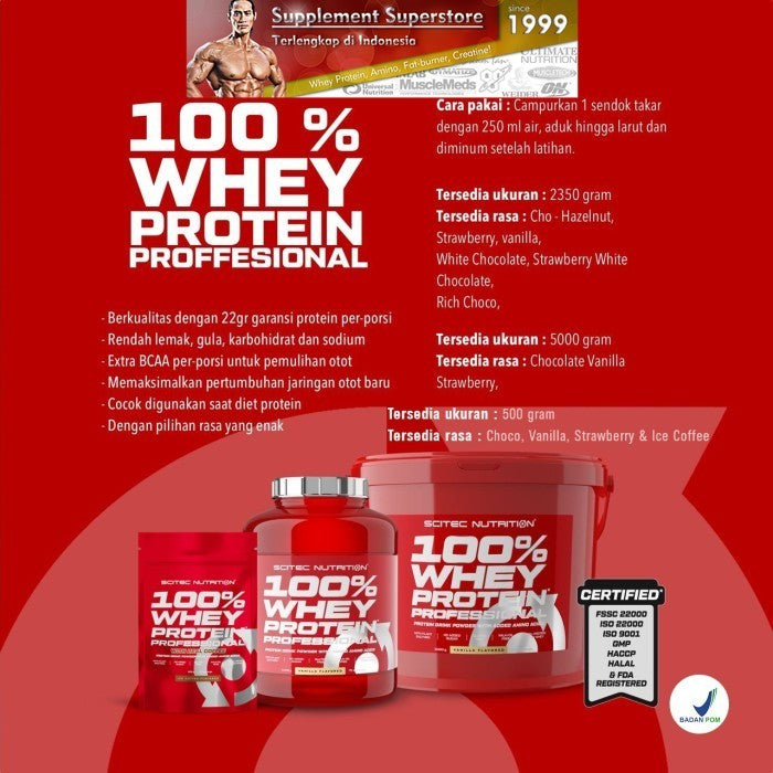 Scitec - WHEY PROTEIN PROFESSIONAL 5Lb Strawberry - Key chain