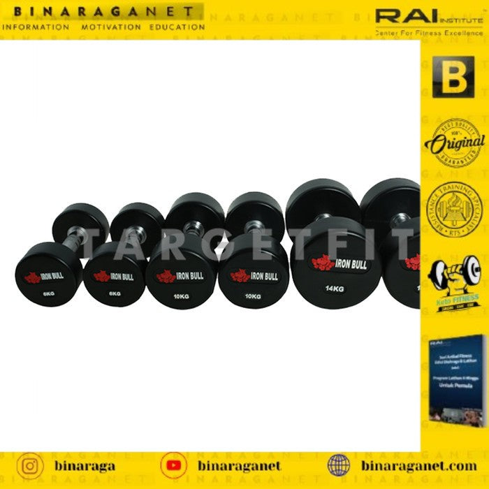 IRONBULL RUBBER DUMBELL 2 - 20Kg Total 220kg